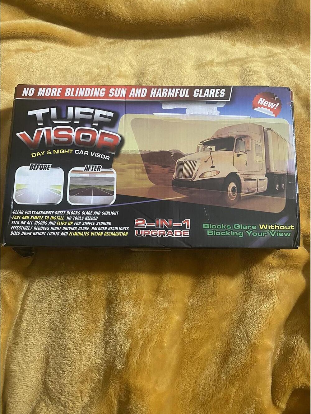 TUFF VISOR 2-in-1 Day & Night HD No Glare Car UV Block